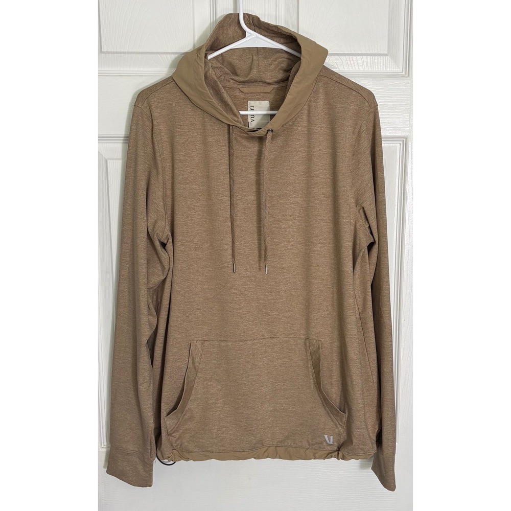Vuori Sunday Element Hoodie Large Camel Heather Performance Pullover V264